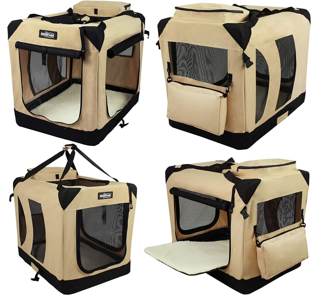 EliteField 3-Door Soft Folding Dog Crate
